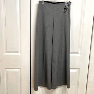 Equestrian Gray Mid Rise Wide Leg Stretch Trousers Pants Size 8P NWT